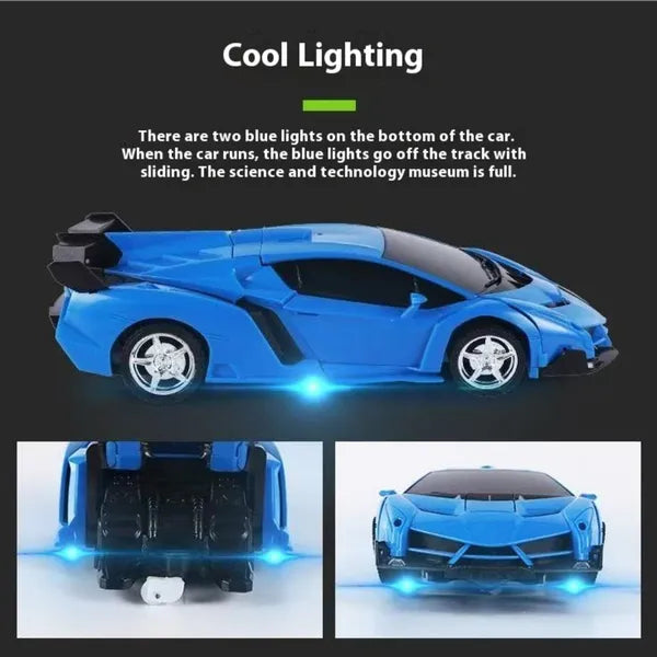 Transforming Car Robot, One-Button Deformation R&C Toy Car, 1-18 Scale 360' Rotating Drifting, Toys Suitable For Kids Over 3 Years Old, Educational Toys, Children's Day Gift, Birthday