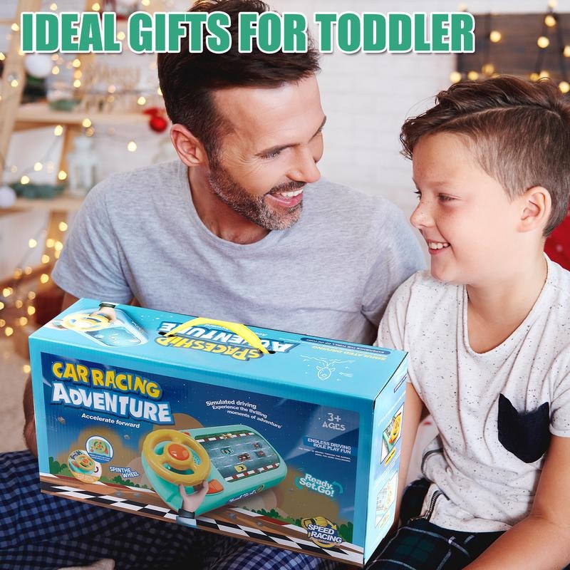 Musical Steering Wheel Toys For Boys 4 6 Year Old Toddler Simulated Driving Racing Car Game With Sound Ages 3 Year Old Interactive Educational Learning Race Truck For Kids Girls Birthday Gifts