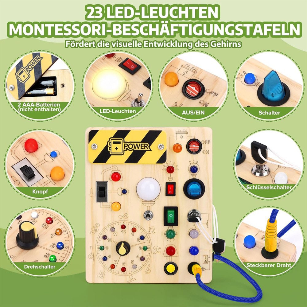Montessori Wooden Busy Board For Toddlers Activity Board Sensory Toys Fidget