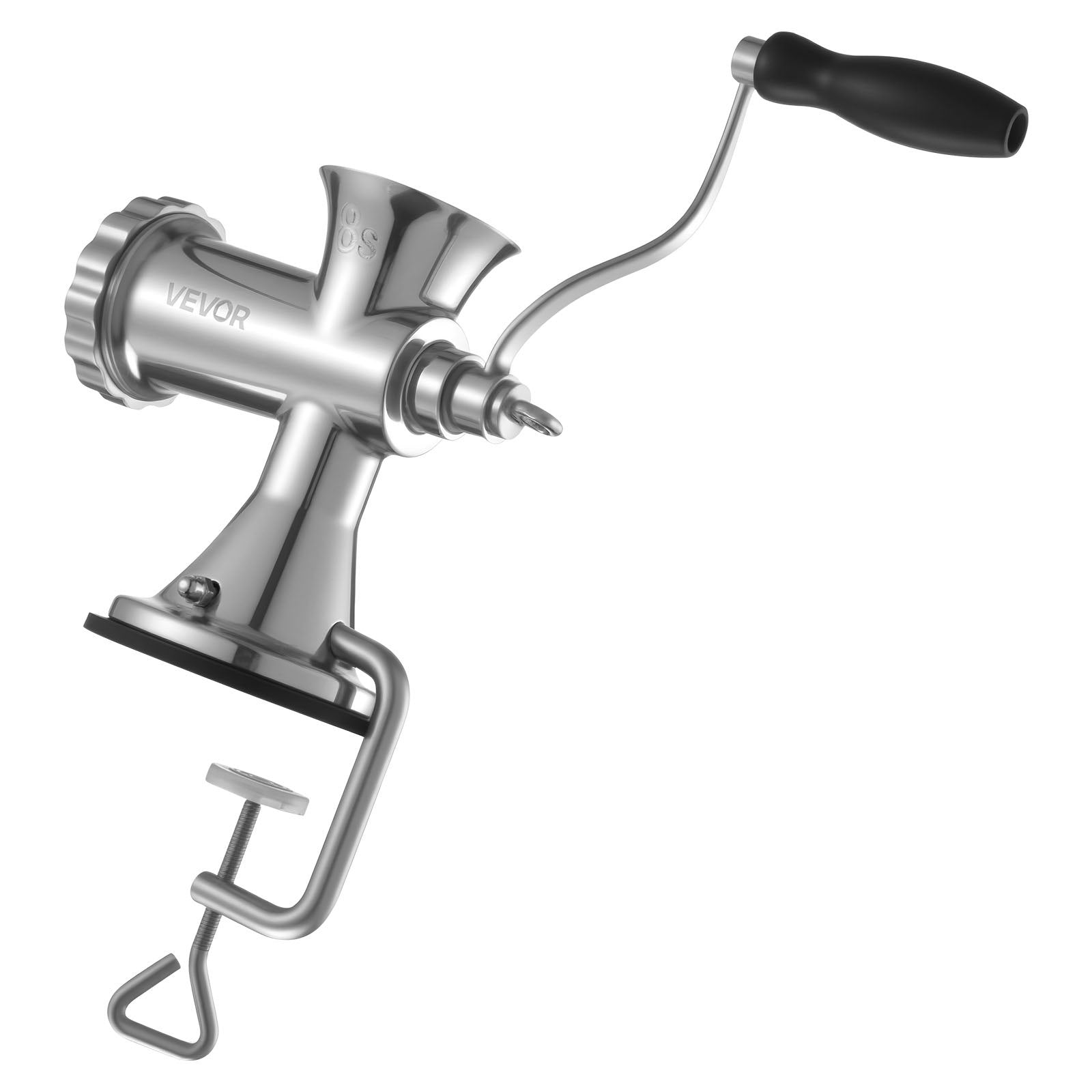 Manual Meat Grinder, 304 Stainless Steel Hand Meat Grinder With Suction Cup + Steel Table Clamp, Meat Mincer Sausage Maker & 2 Cutting Plates, Sausage Tube, Grinding Head For Beef Pepper Cookie