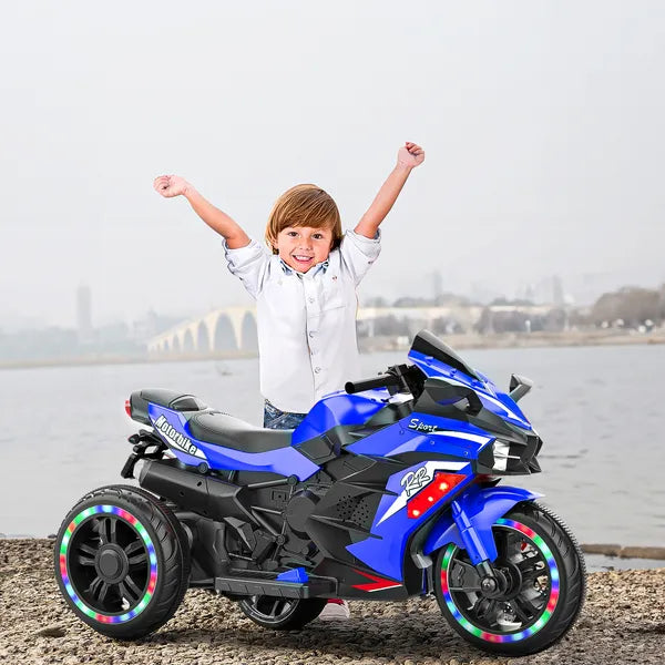 Electric Motorcycle For Kids, 12V Battery Powered Ride On Toys 3 Wheels Motorcycle With LED Lights, Bluetooth Music, Blue - No Shipping On Weekends - Temu, Walmart Amazon Prohibited